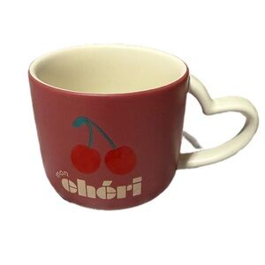 Indigo Pink Mug with Heart Handle